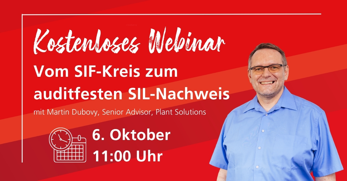 Webinar am 6. Oktober – Auditfester SIL-Nachweis nach IEC 61511: direkt aus Ihren PLT-Daten, ohne Doppelpflege