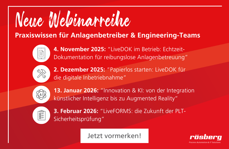 Neue Webinarreihe: Praxiswissen für Betreiber, Planer und Engineering-Teams